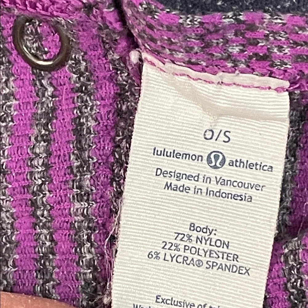 Lululemon Vinyasa Scarf *Rulu Mini Check Pique Ultra Violet Heathered Black